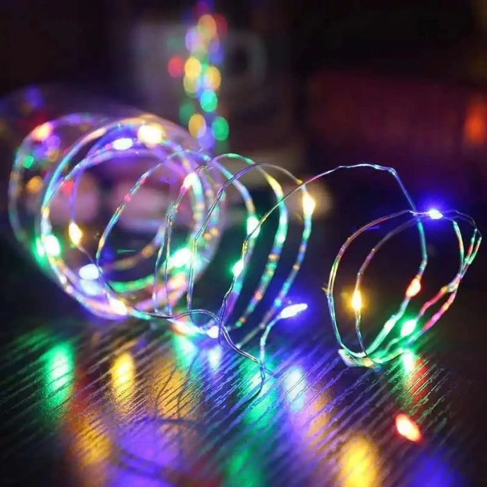 Gd957 Şerit Pilli Aydınlatma 3 Metre 30 Adet Rgb Peri Led