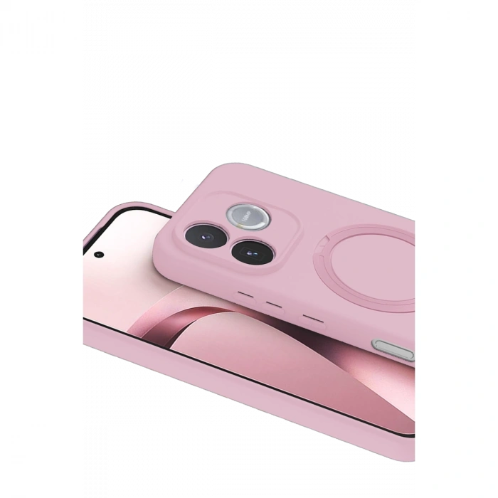 Huawei Honor 600 Lite Regal Magsafe Standlı Kapak - Açık Pembe