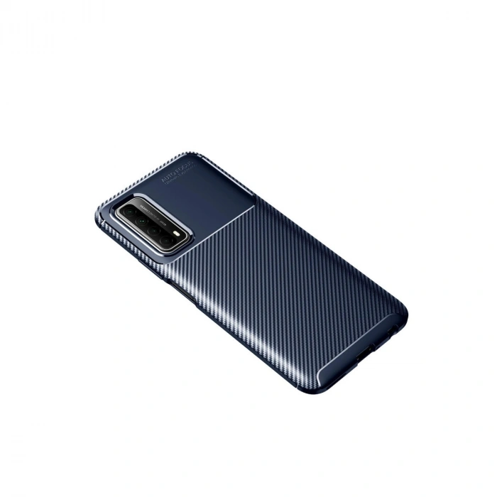 Huawei P Smart 2021 Kılıf Auto Focus Karbon Kapak - Lacivert
