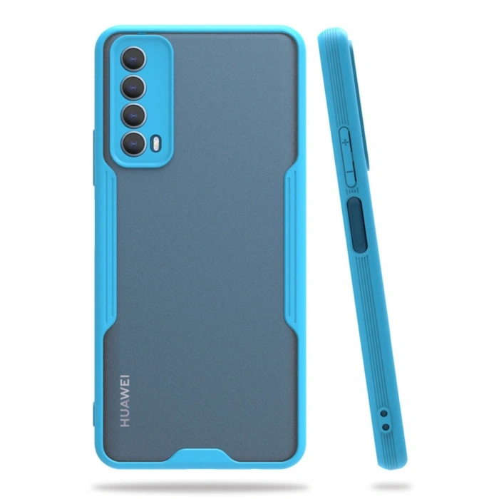 Huawei P Smart 2021 Kılıf Platin Silikon - Mavi