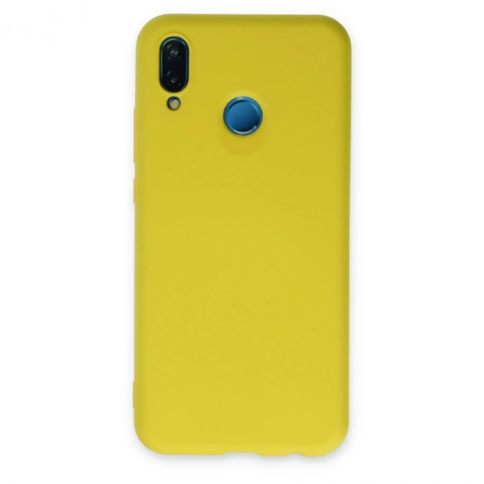 Huawei P20 Lite Kılıf Nano İçi Kadife Silikon - Sarı