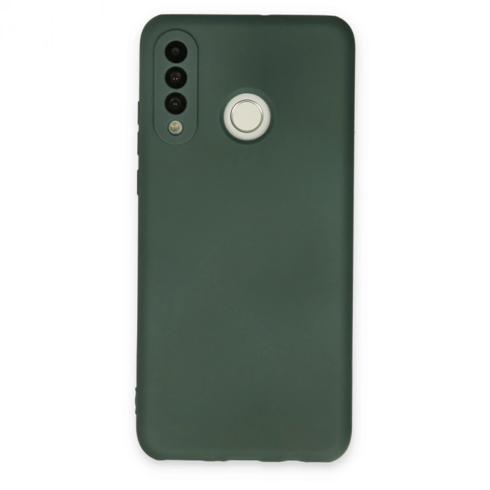 Huawei P30 Lite Kılıf Nano İçi Kadife Silikon - Koyu Yeşil