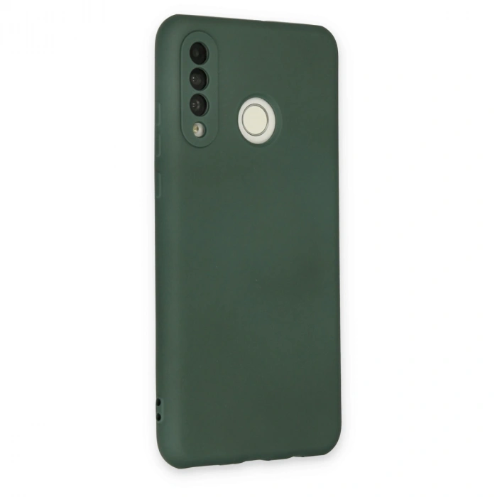 Huawei P30 Lite Kılıf Nano İçi Kadife Silikon - Koyu Yeşil