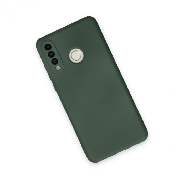 Huawei P30 Lite Kılıf Nano İçi Kadife Silikon - Koyu Yeşil