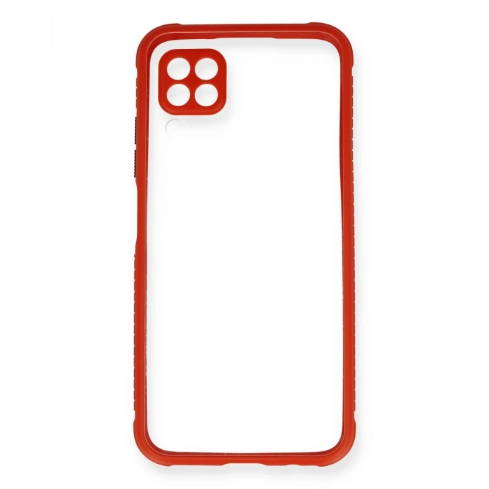 Huawei P40 Lite Kılıf Miami Şeffaf Silikon - Kırmızı