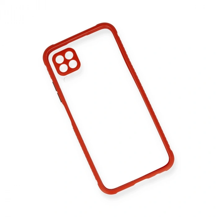 Huawei P40 Lite Kılıf Miami Şeffaf Silikon - Kırmızı