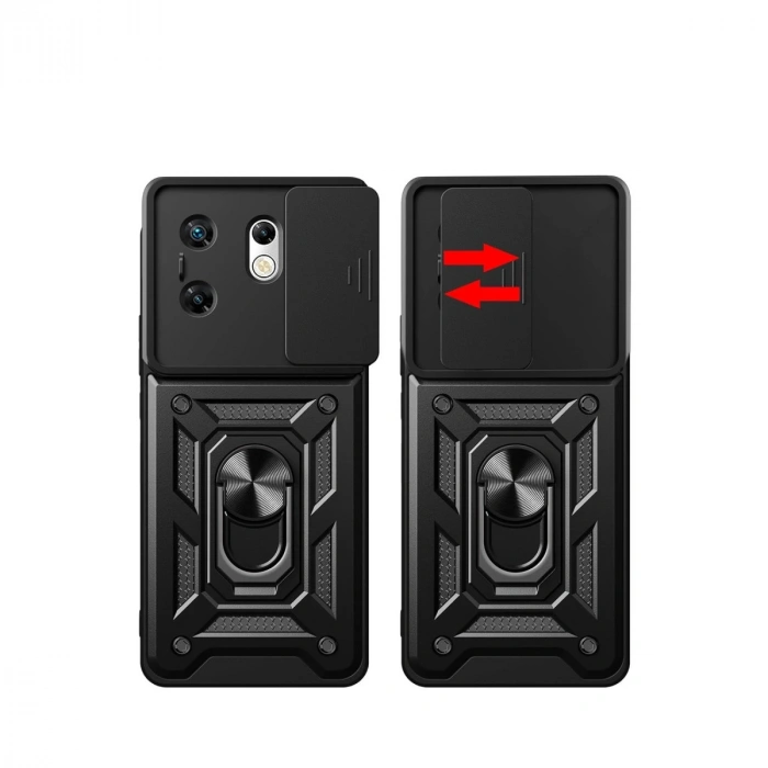 İnfinix Zero 30 4g Kılıf Pars Lens Yüzüklü Silikon - Kırmızı