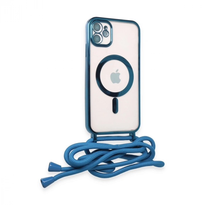 İphone 11 Kılıf Divo Lazer Askılı Magsafe Kapak - Sierra Blue