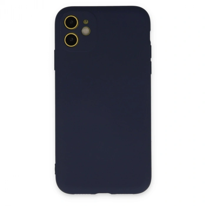 İphone 11 Kılıf Nano İçi Kadife Silikon - Lacivert