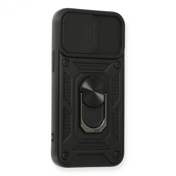 İphone 11 Kılıf Pars Lens Yüzüklü Silikon - Siyah