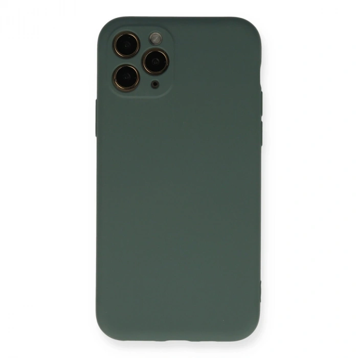 İphone 11 Pro Kılıf Nano İçi Kadife Silikon - Koyu Yeşil