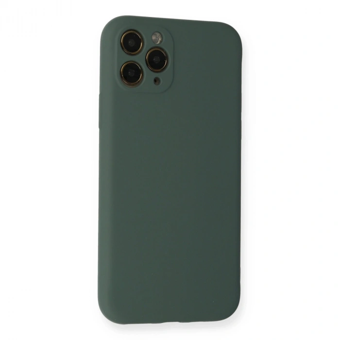 İphone 11 Pro Kılıf Nano İçi Kadife Silikon - Koyu Yeşil