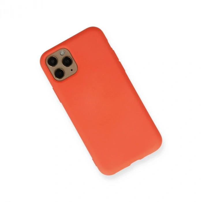 İphone 11 Pro Kılıf Nano İçi Kadife Silikon - Turuncu