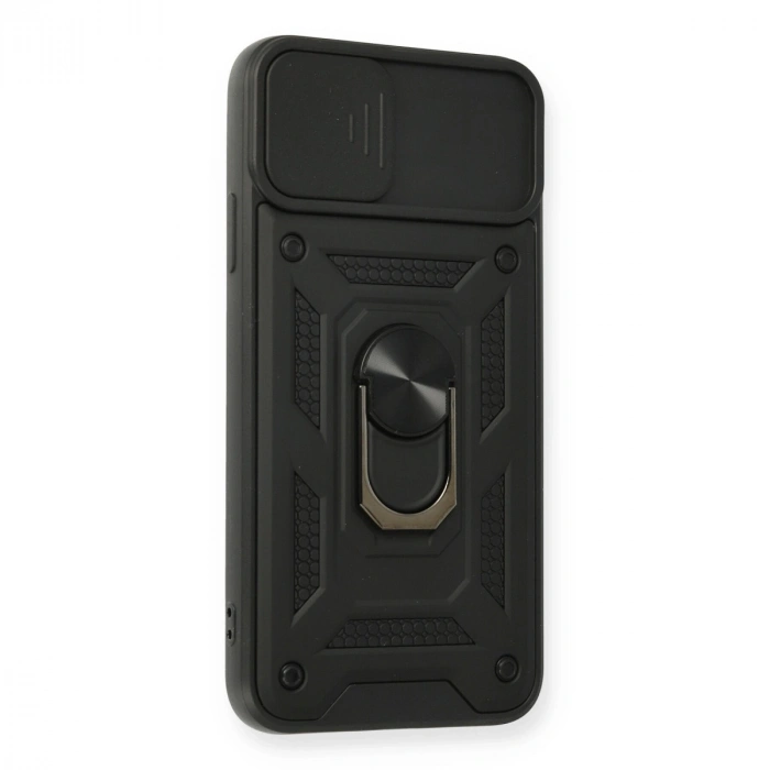 İphone 11 Pro Kılıf Pars Lens Yüzüklü Silikon - Siyah