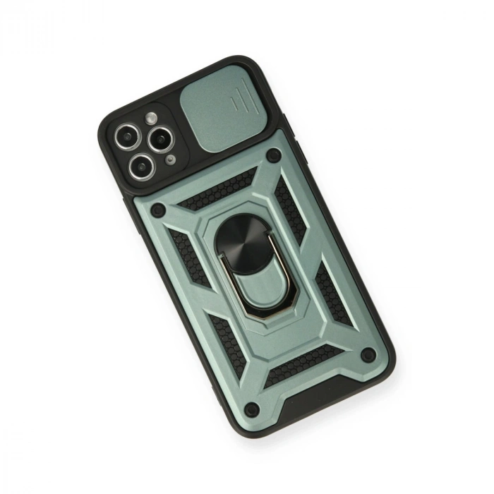 İphone 11 Pro Kılıf Pars Lens Yüzüklü Silikon - Yeşil