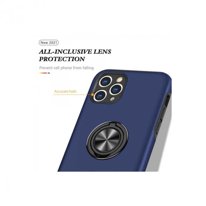 İphone 11 Pro Max Kılıf Elit Yüzüklü Kapak - Lacivert