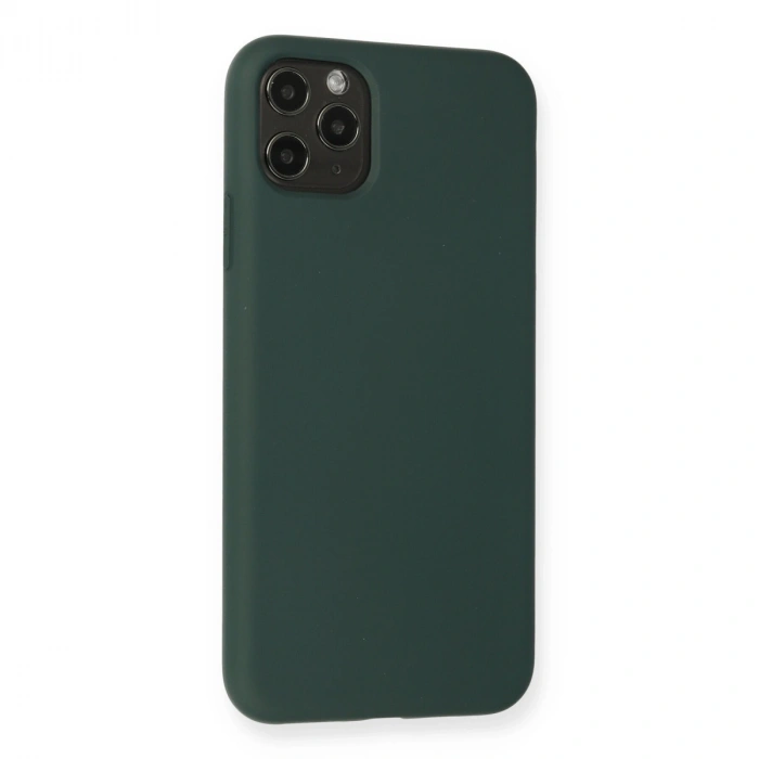İphone 11 Pro Max Kılıf Nano İçi Kadife Silikon - Koyu Yeşil