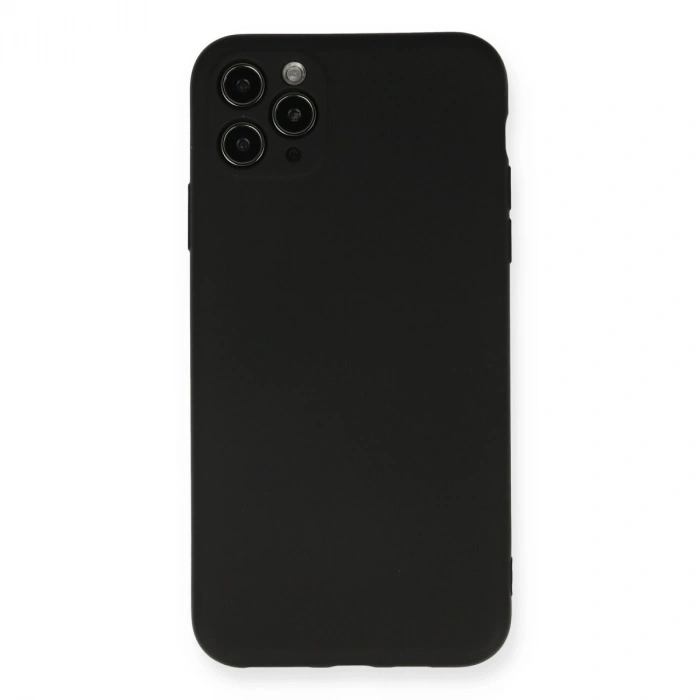 İphone 11 Pro Max Kılıf Nano İçi Kadife Silikon - Siyah