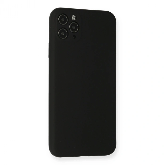 İphone 11 Pro Max Kılıf Nano İçi Kadife Silikon - Siyah