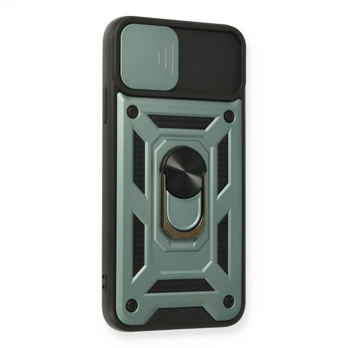 İphone 11 Pro Max Kılıf Pars Lens Yüzüklü Silikon - Yeşil