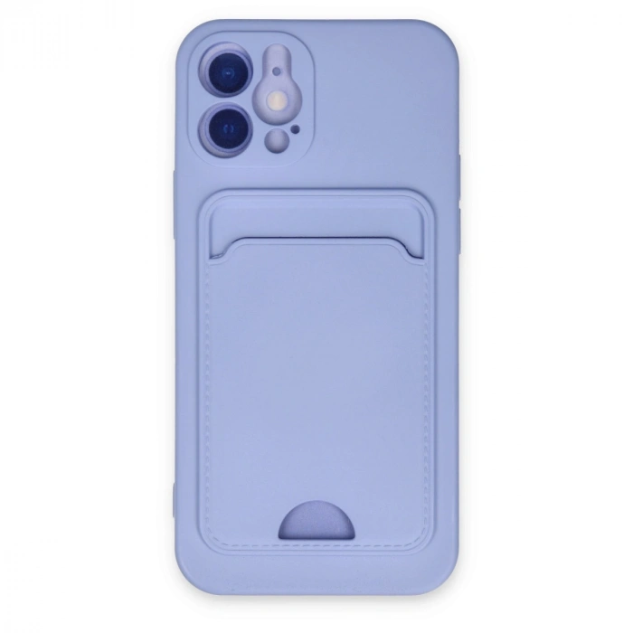 İphone 12 Kılıf Kelvin Kartvizitli Silikon - Lila