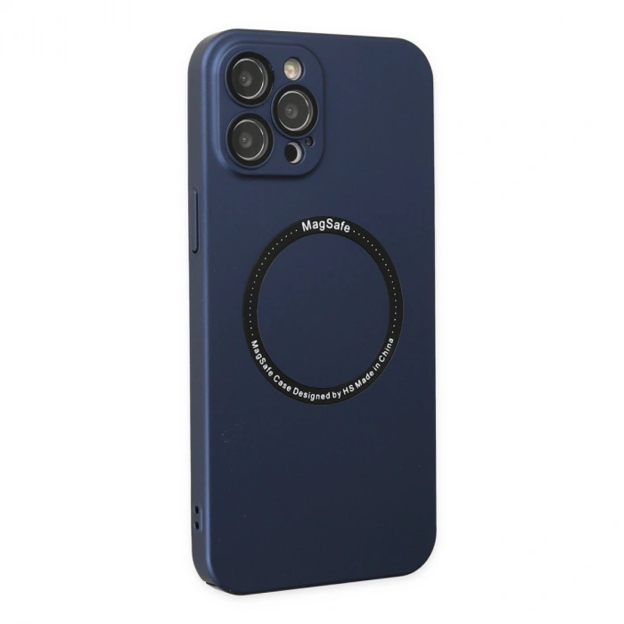 İphone 12 Pro Kılıf Jack Magneticsafe Lens Silikon - Lacivert