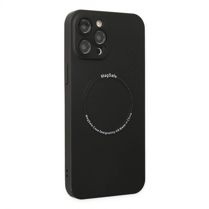 İphone 12 Pro Kılıf Jack Magneticsafe Lens Silikon - Siyah