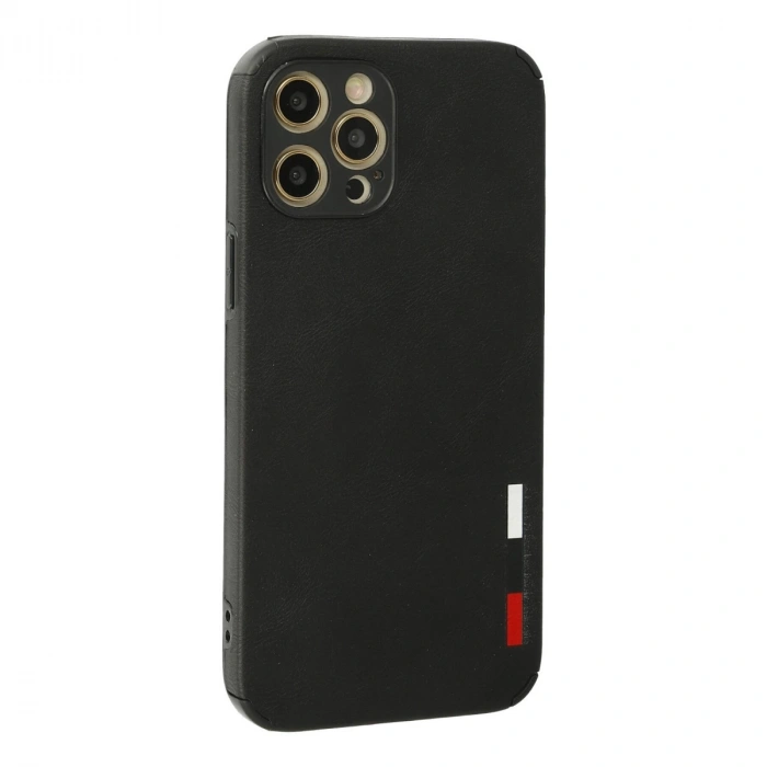 İphone 12 Pro Max Kılıf Loop Deri Silikon - Siyah