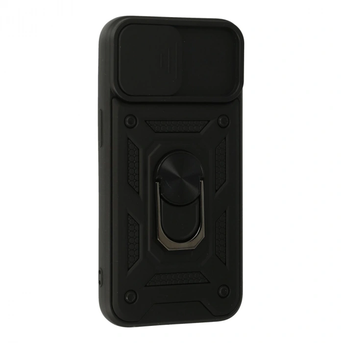 İphone 13 Kılıf Pars Lens Yüzüklü Silikon - Siyah