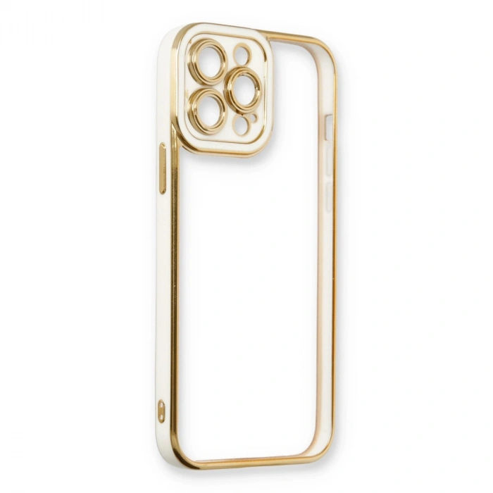 İphone 13 Pro Kılıf Liva Lens Silikon - Beyaz