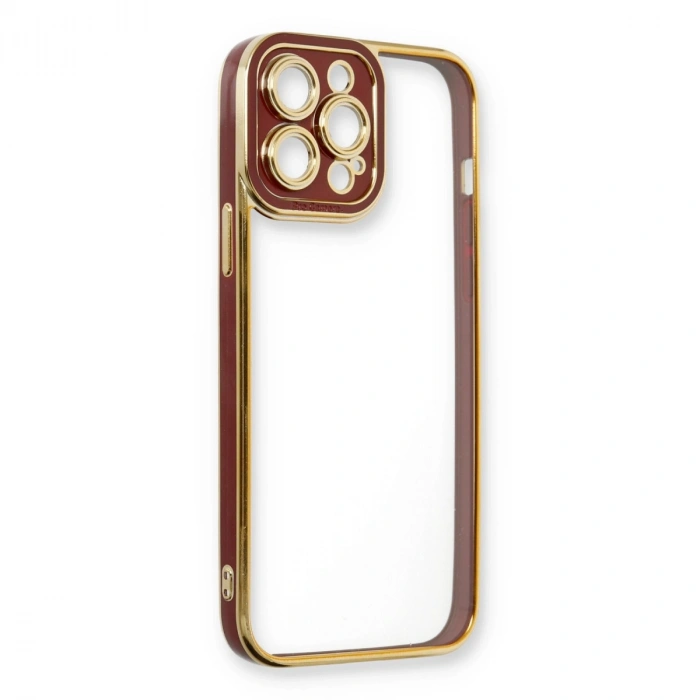 İphone 13 Pro Kılıf Liva Lens Silikon - Bordo