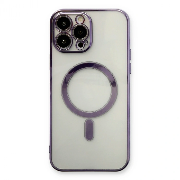 İphone 13 Pro Kılıf Magneticsafe Lazer Silikon - Mor