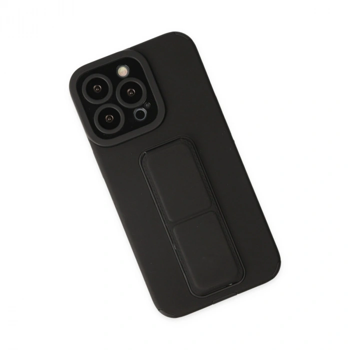 İphone 13 Pro Kılıf Mega Standlı Silikon - Siyah