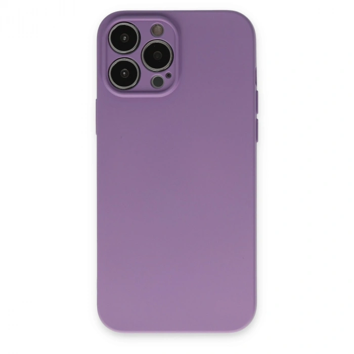 İphone 13 Pro Kılıf Nano İçi Kadife Silikon - Koyu Lila