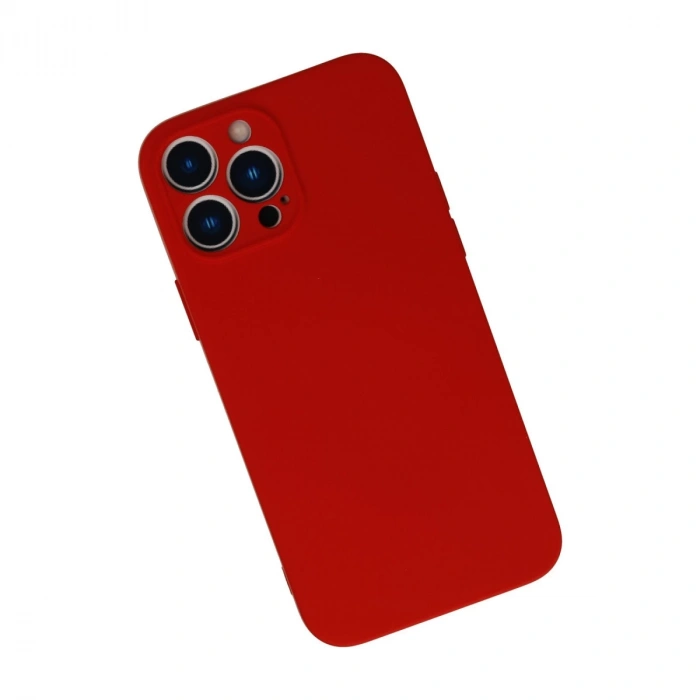 İphone 13 Pro Max Kılıf Nano İçi Kadife Silikon - Kırmızı