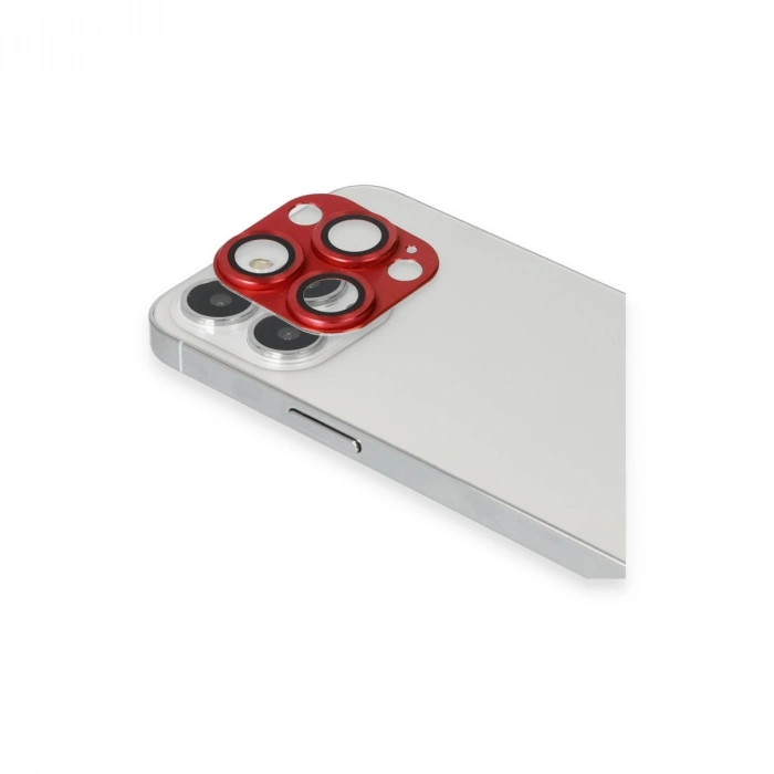 İphone 13 Pro Max Pers Alüminyum Kamera Lens - Kırmızı