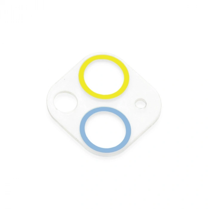 İphone 13 Renkli Kamera Lens Koruma Cam - Sarı-mavi