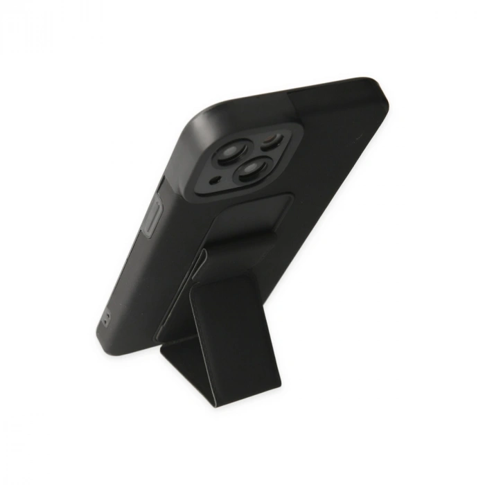 İphone 14 Plus Kılıf Mega Standlı Silikon - Siyah