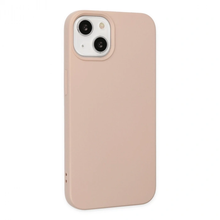 İphone 14 Plus Kılıf Nano İçi Kadife Silikon - Pudra