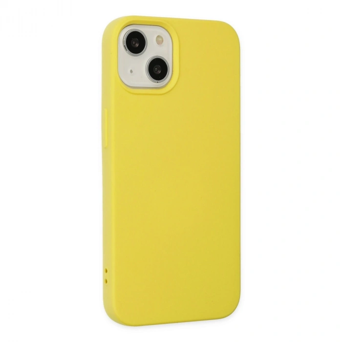 İphone 14 Plus Kılıf Nano İçi Kadife Silikon - Sarı
