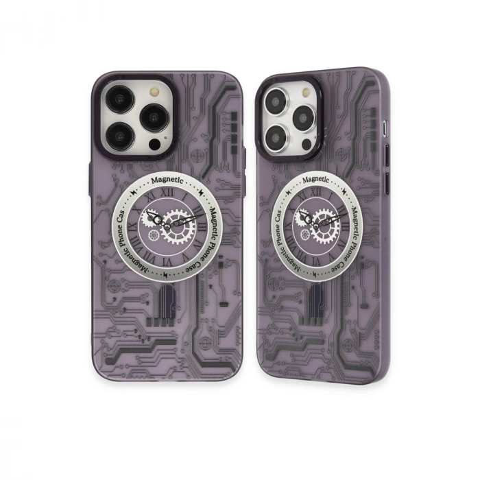 İphone 14 Pro Kılıf Apollo Magneticsafe Desenli Kapak - Apollo Mor - 5