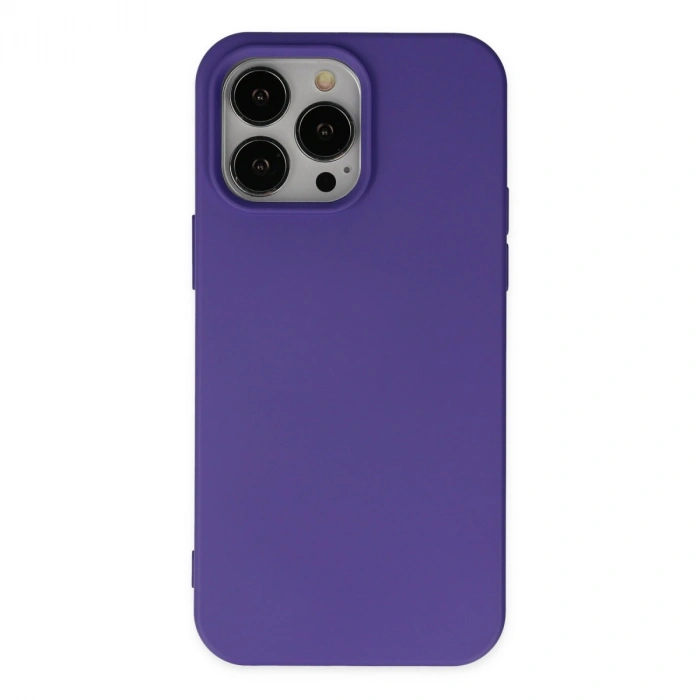 İphone 14 Pro Max Kılıf Nano İçi Kadife Silikon - Mor