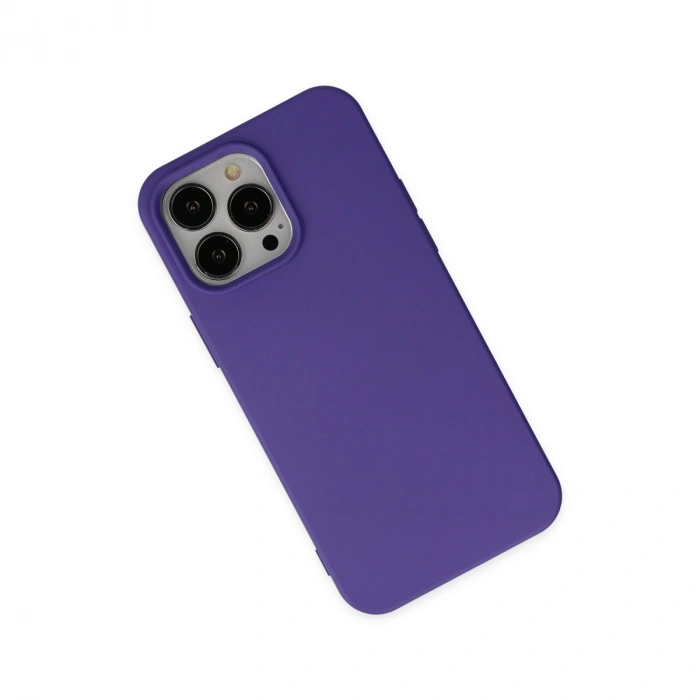 İphone 14 Pro Max Kılıf Nano İçi Kadife Silikon - Mor