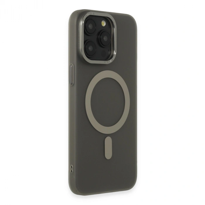 İphone 15 Pro Kılıf Lodos Magneticsafe Mat Kapak - Titan Gri
