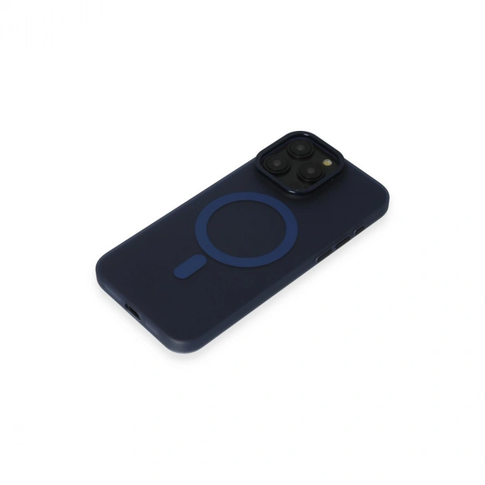İphone 15 Pro Max Kılıf Lodos Magneticsafe Mat Kapak - Mavi