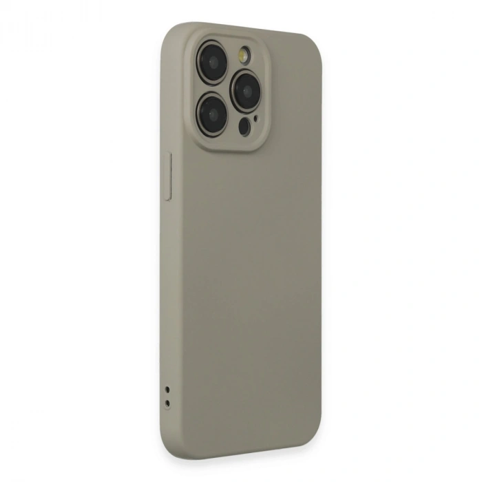 İphone 15 Pro Max Kılıf Nano İçi Kadife Silikon - Beyaz Titanyum