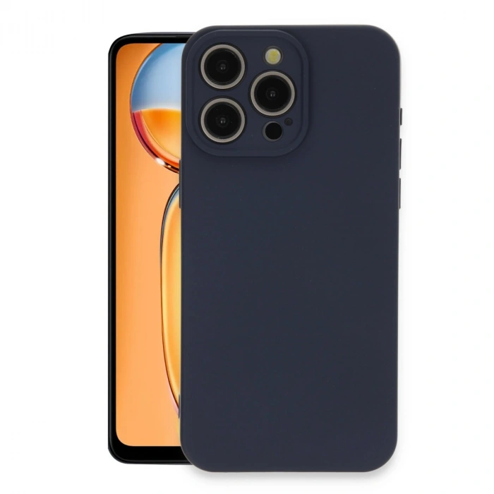 İphone 15 Pro Max Kılıf Nano İçi Kadife Silikon - Lacivert