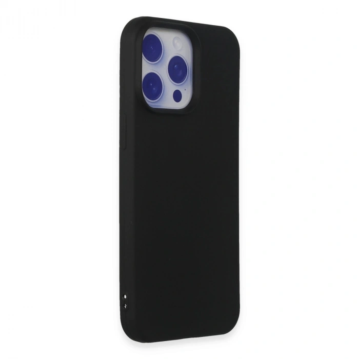 İphone 15 Pro Max Kılıf Nano İçi Kadife Silikon - Siyah