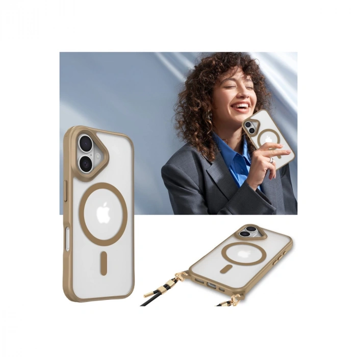 İphone 16 Plus Kılıf Enka Magsafe Silikon Kılıf - Desert