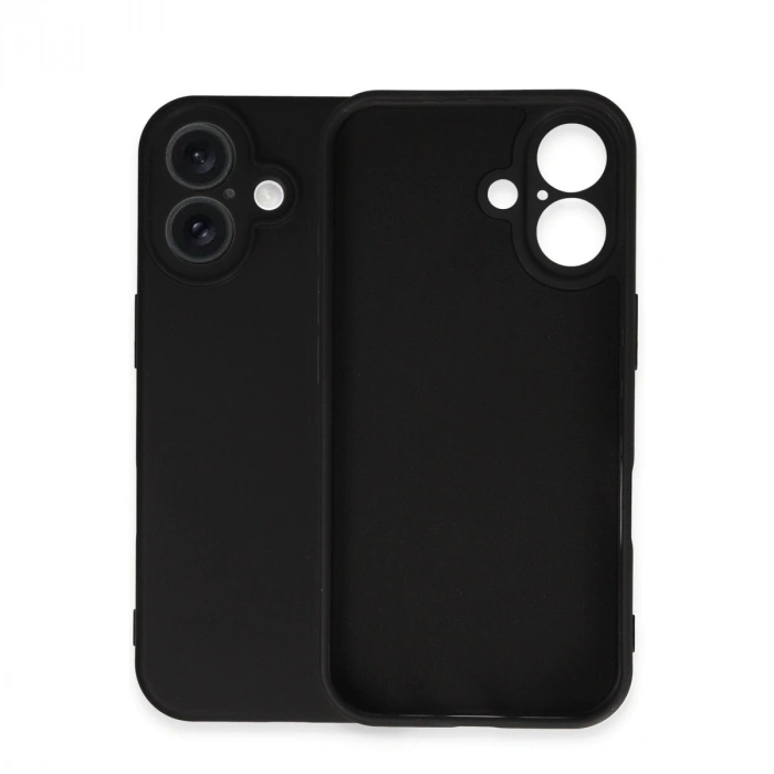 İphone 16 Plus Kılıf Nano İçi Kadife Silikon - Siyah